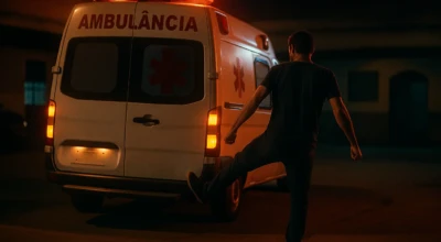 Homem ataca ambulancia no HMAP