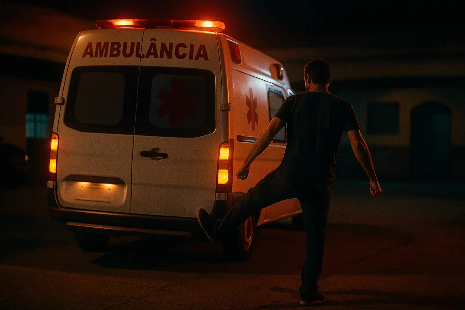 Homem ataca ambulancia no HMAP