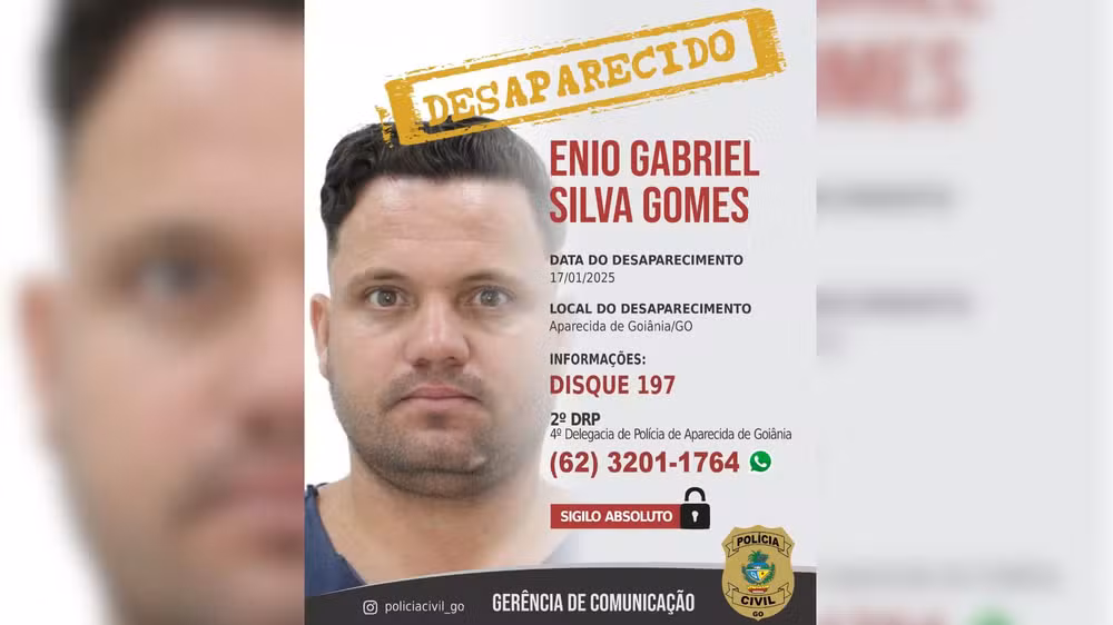 Foto de divulgação do desaparecimento do motorista.