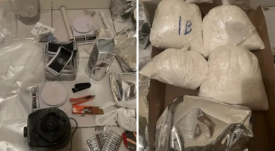 Material apreendido no local da investigação.