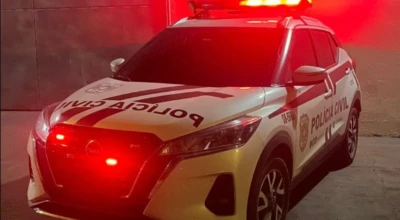 Viatura da Policia Civil no caso de tráfico em Aparecida.