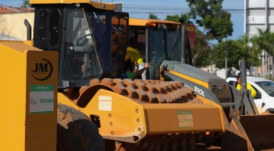 Máquina usada em parceria entre prefetura e Goinfra.