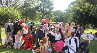 Fotos dos participantes do evento Piquenique Geek.