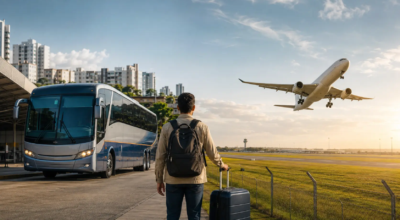 Foto Ilustrativa Onibus ou Avião