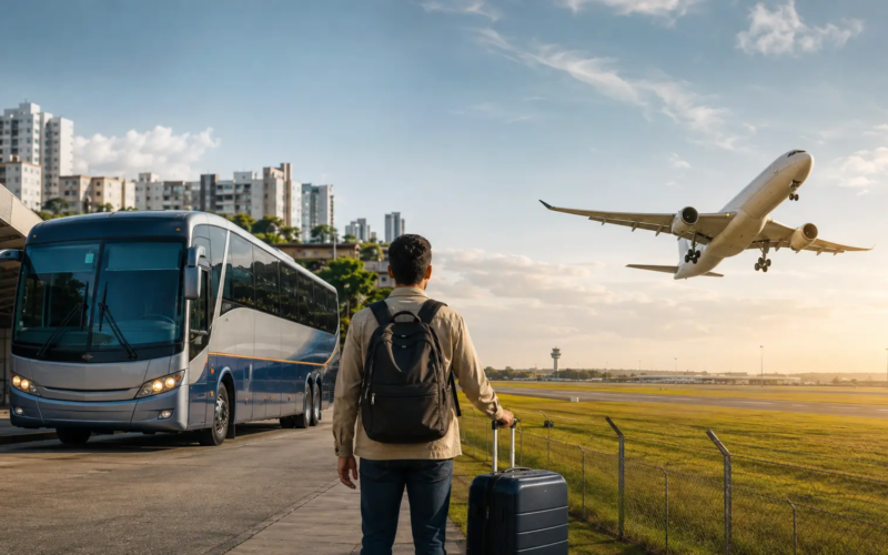 Foto Ilustrativa Onibus ou Avião