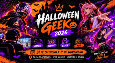 Banner Halloween Geek 2026 Neon